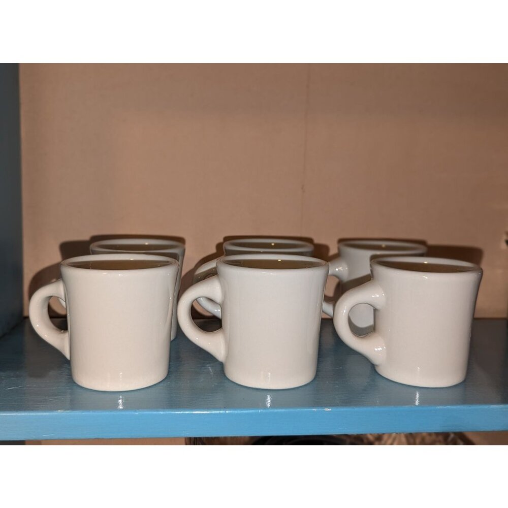 Buffalo China White Ceramic Coffee Mugs Set Of 6 Durable Restaurant Style